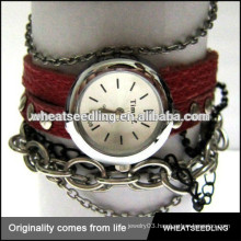 couple girl boy vintage retro wrap cheap leather bracelets watch bracelet